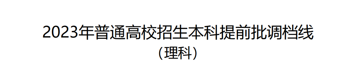 四川2023年高招本科提前批调档线公布