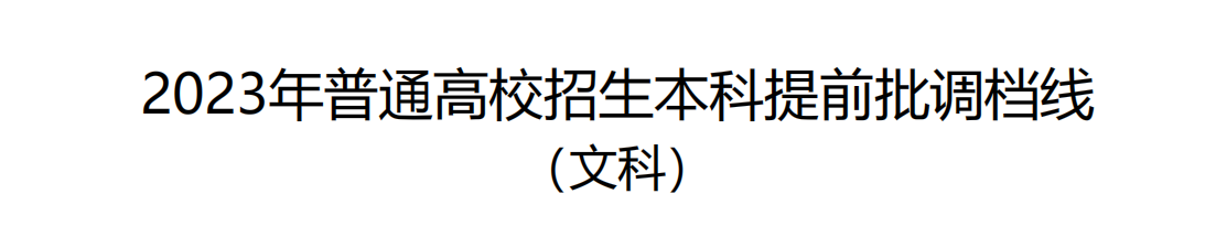 四川2023年高招本科提前批调档线公布